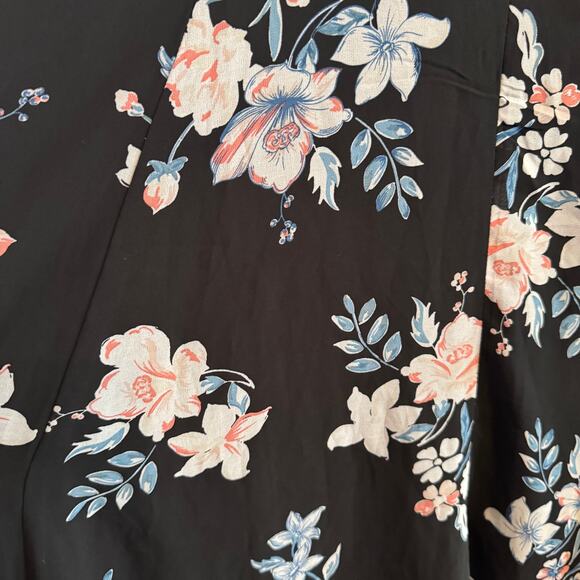 New Torrid Floral Chiffon Skater Dress Black Back Zip Flutter Sleeve Sz 16 - Picture 5 of 10